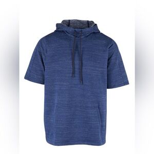 RHONE Men's Luxe Heather Navy Indigo Blue Short-Sleeve Hoodie - Large
